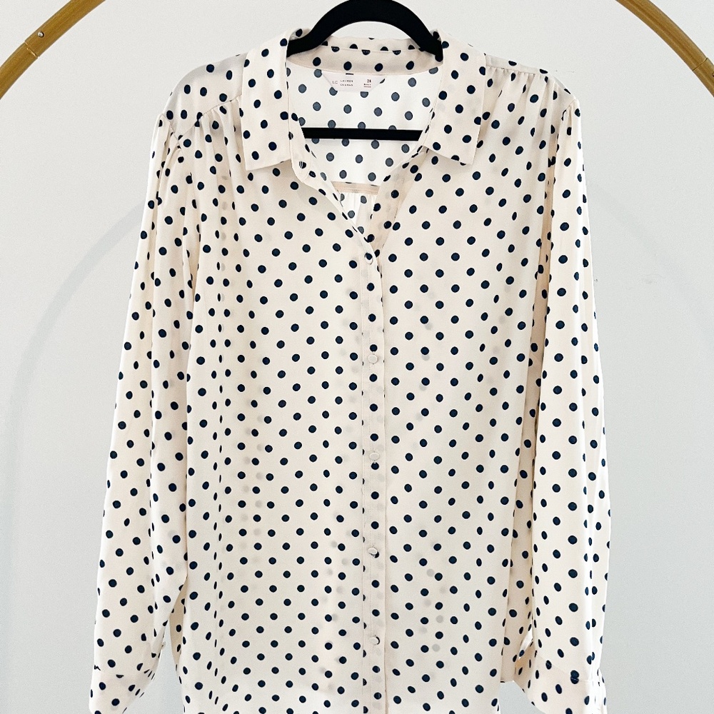 Lauren Conrad Polka Dotted Blouse